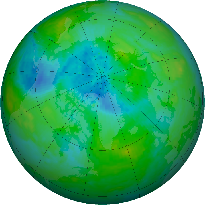 Arctic ozone map for 26 August 1990